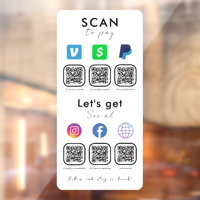 Multi QR Code Connect With Us Scan To Pay White (Sheet 2)