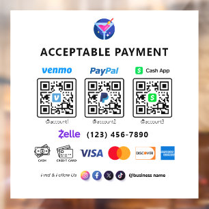 Multi QR Code Payment White Scan to Pay Pedesta