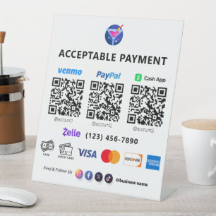 Multi QR Code Payment   White Scan to Pay  Pedesta Pedestal Sign
