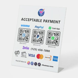 Multi QR Code Payment   White Scan to Pay  Pedesta Pedestal Sign