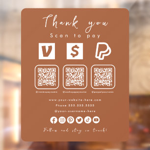 Multi QR Code Paypal Venmo Cash App Terracotta