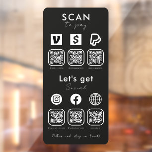 Multi QR Code Scan To Pay Connect With Us Black