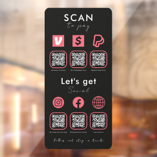 Multi QR Code Scan To Pay Social Media Black Pink