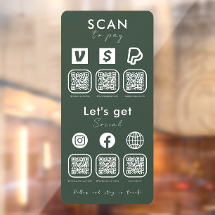 Multi QR Code Scan To Pay Social Media Dark Green