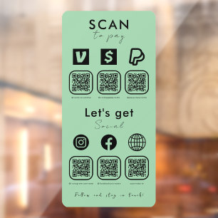 Multi QR Code Scan To Pay Social Media Mint Green