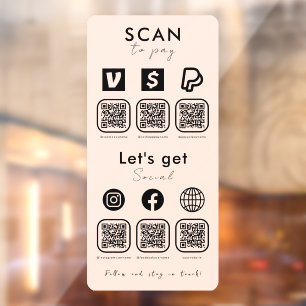 Multi QR Code Scan To Pay Social Media Soft Peach