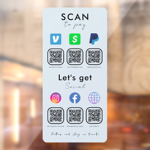 Multi QR Code Social Media Scan To Pay Soft Navy