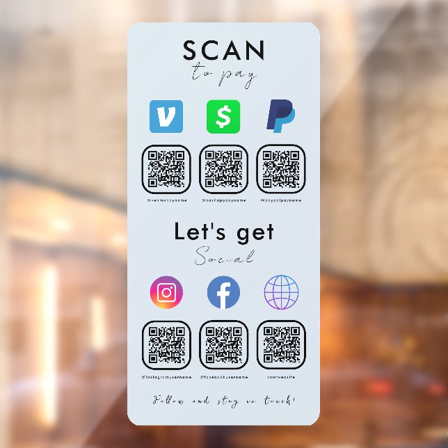 Multi QR Code Social Media Scan To Pay Soft Navy (Sheet 2)