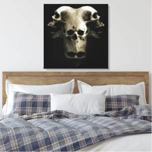 Multi-Skull Fusion Art Canvas Print