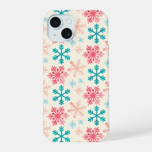 Multi Snowflakes on Ivory Christmas iPhone 15 Case