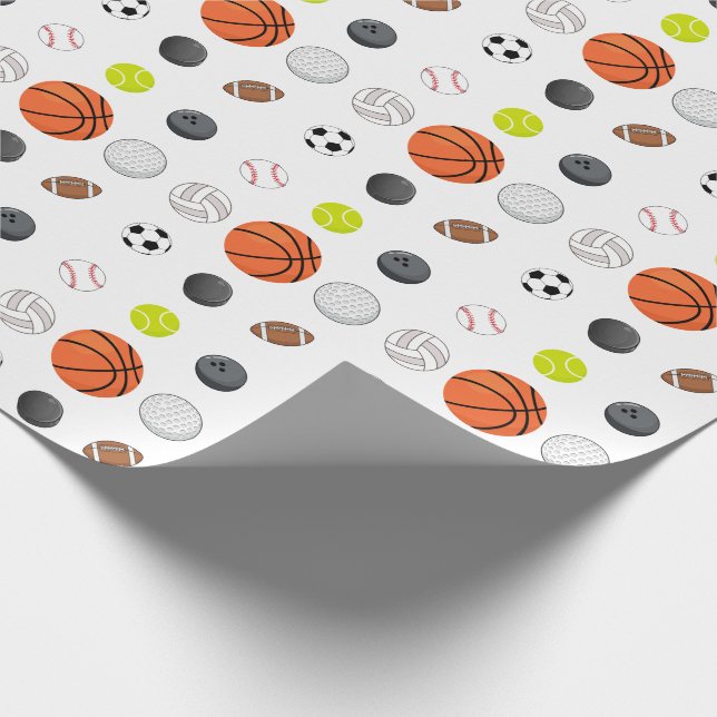 Multi Sport Kids Birthday   Wrapping Paper (Corner)