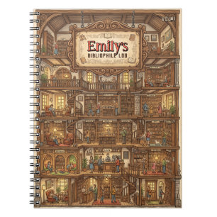 Multi-Story Grand Library Bibliophile Log Notebook