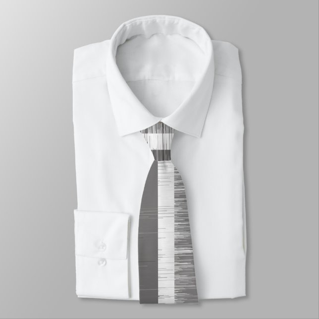 Multi-tone grey striped pattern modern wet paint tie (Tied)