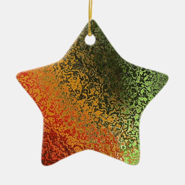 Multi tones Grunge Ceramic Tree Decoration (Front)