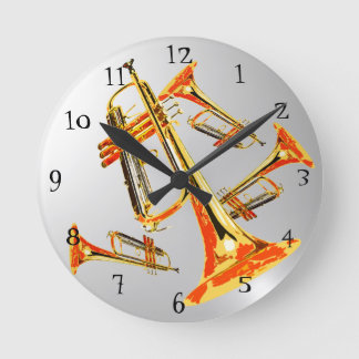 Multi Trumpets Round Clock