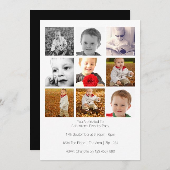 Multi Use Personalised Nine Photo Template (Front/Back)