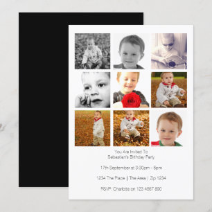Multi Use Personalised Nine Photo Template
