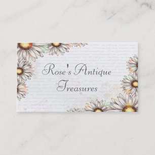 Multi Use Vintage Daisies & Writing Business Card
