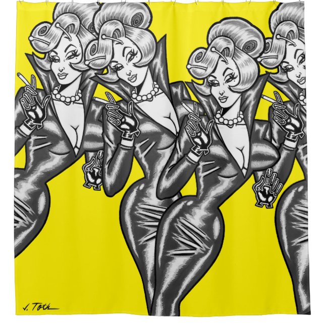 Multi-Vana/Yellow Shower Curtain (Front)