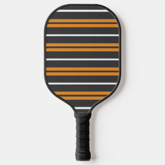 Multi-Width Stripes Grey Orange White Pickleball Paddle
