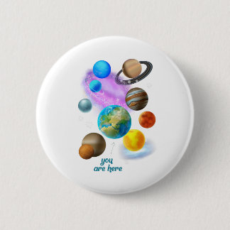 multi you are here planets Edit 6 Cm Round Badge