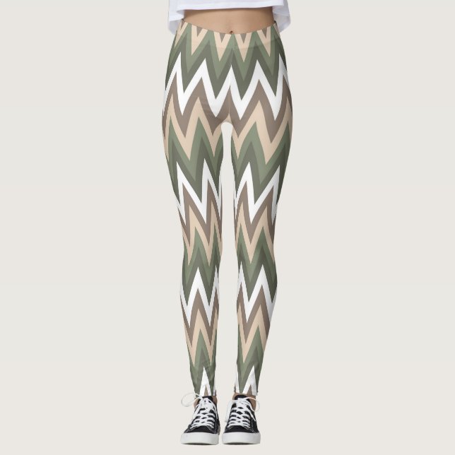 Multi Zig Zag Pattern Women's Leggings (Front)
