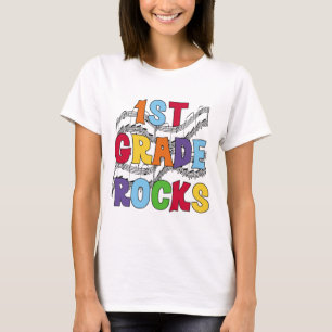 Multicolor 1st Grade Rocks Tshirts and Gifts