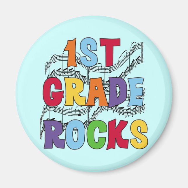 Multicolor 1st Grade Rocks Tshirts and Gifts Magnet (Front)