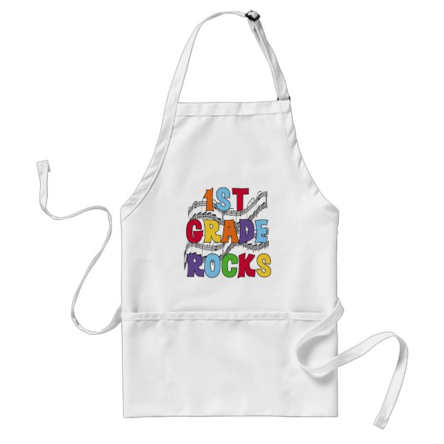 Multicolor 1st Grade Rocks Tshirts and Gifts Standard Apron (Front)