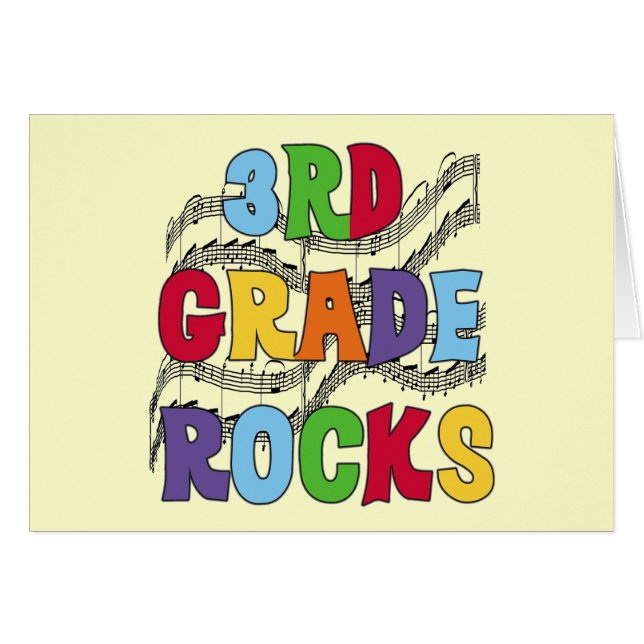 Multicolor 3rd Grade Rocks Tshirts and Gifts (Front Horizontal)