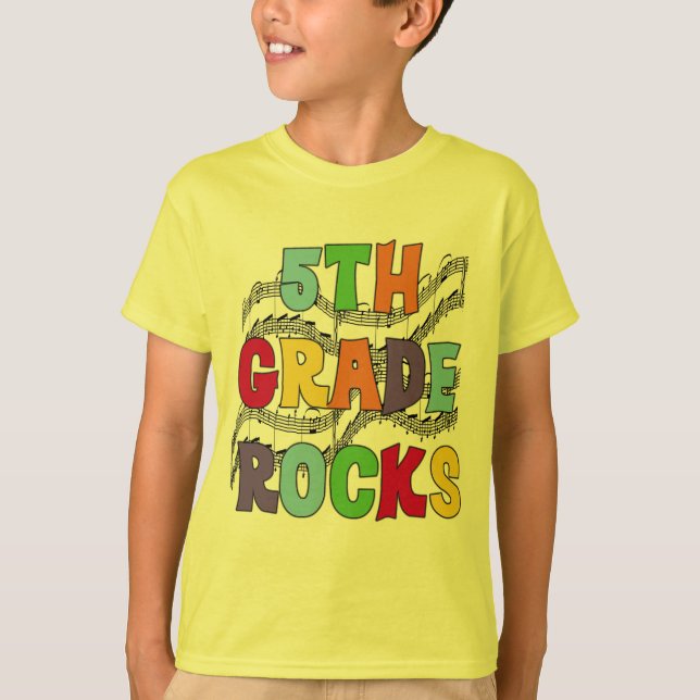 Multicolor 5th Grade Rocks T shirts and Gifts (Front)