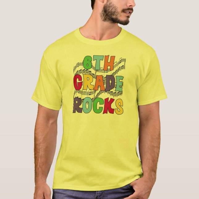Multicolor 6th Grade Rocks Tshirts and Gifts (Front)