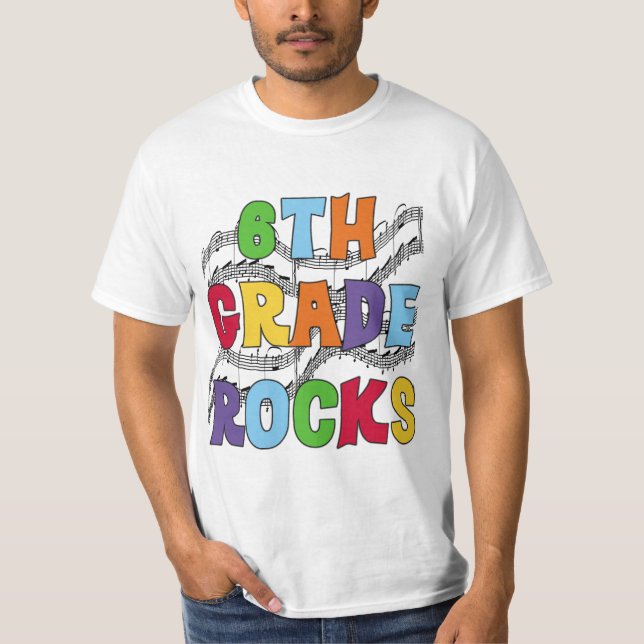 Multicolor 6th Grade Rocks Tshirts and Gifts (Front)