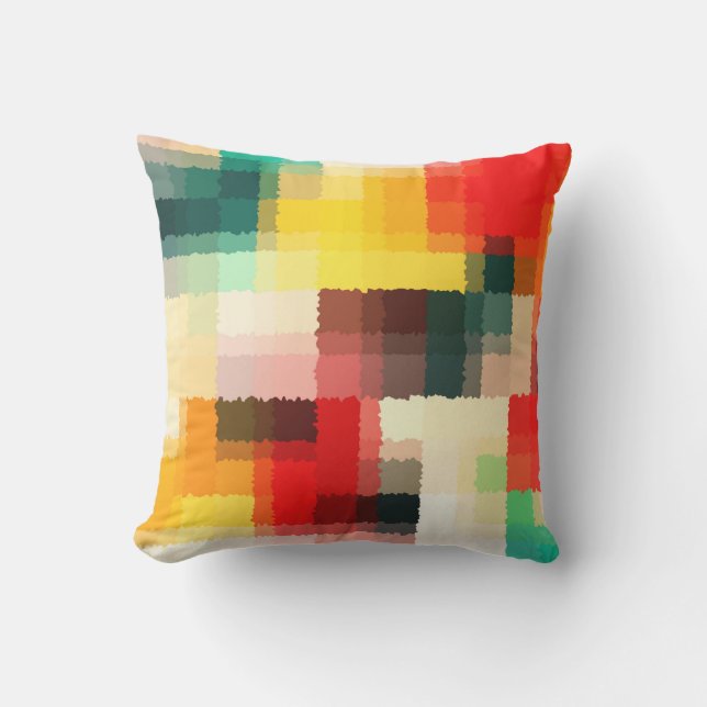 Multicolor Abstract Art Cushion (Front)