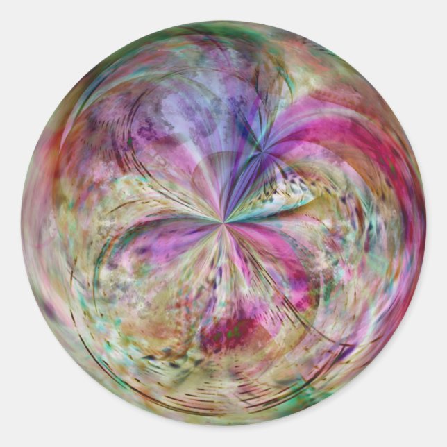 Multicolor Abstract Bubble Mandala Classic Round Sticker (Front)