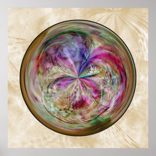 Multicolor Abstract Bubble Mandala Poster (Front)