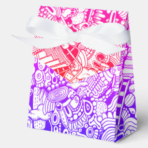 Multicolor Abstract Cartoon Detailed Illustration Favour Box