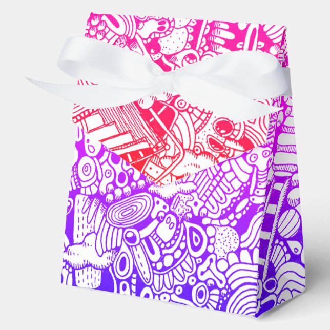 Multicolor Abstract Cartoon Detailed Illustration  Favour Box (Front)