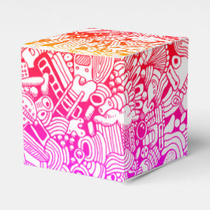 Multicolor Abstract Cartoon Illustration Favor Box