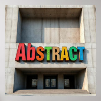 Multicolor ABSTRACT concrete building Poster