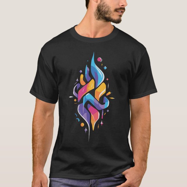 multicolor abstract design T-Shirt (Front)