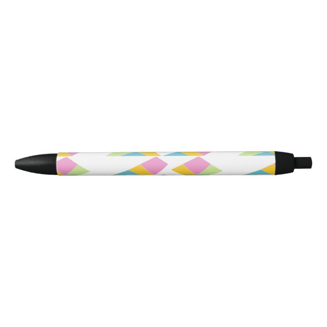 Multicolor abstract on white black ink pen (Front)