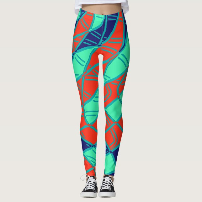 Multicolor abstract pattern "Ratti_Creative_Arts" Leggings (Front)