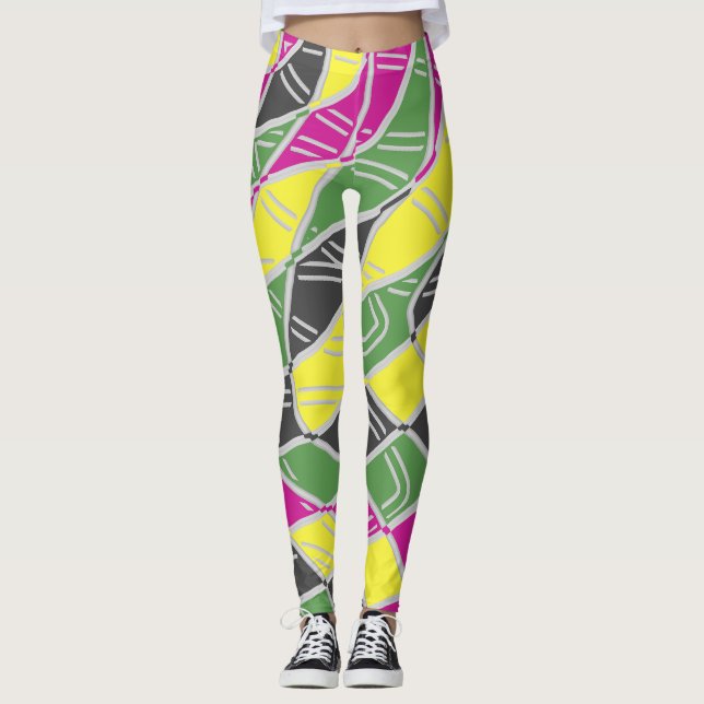 Multicolor abstract pattern "Ratti_Creative_Arts" Leggings (Front)