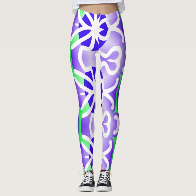 Multicolor abstract "Ratti_Creative_Arts" Leggings (Front)