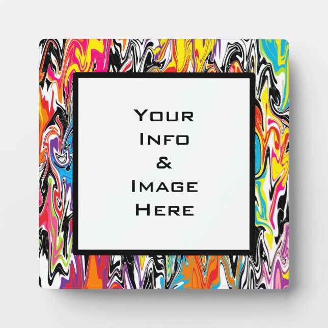 Multicolor Abstract Swirl Square Frame (Front)