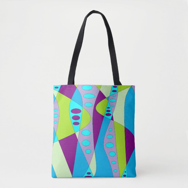Multicolor Abstract Tote Bag (Front)