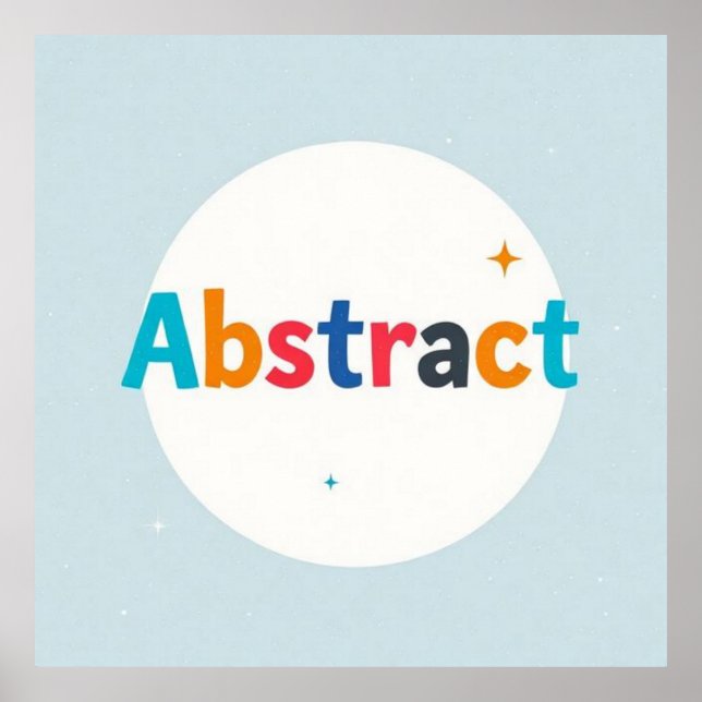 Multicolor ABSTRACT word on white circle Poster (Front)