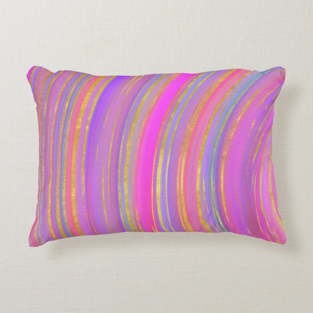 Multicolor and Gold Decorative Cushion (Front)
