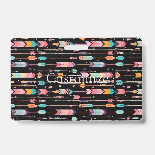 Multicolor Arrow Pattern Thunder_Cove ID Badge (Front)